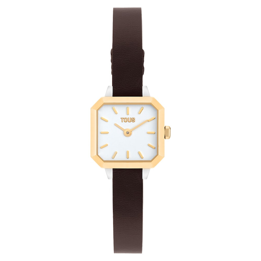orologio con movimento analogico svizzero in acciaio oro 14 kt e cinturino in pelle les classiques mini