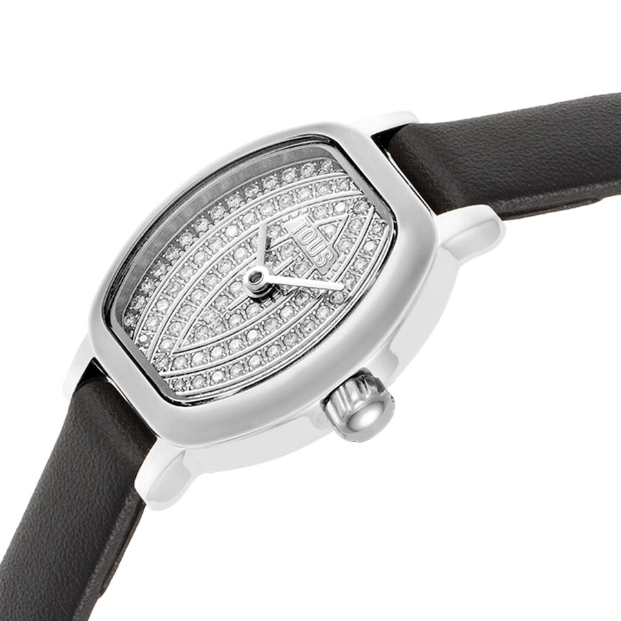 orologio con movimento svizzero analogico con 030 ct di diamanti e cinturino in pelle les classiques mini