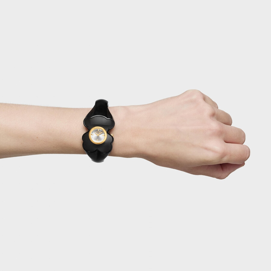orologio analogico in acciaio color oro con policarbonato marrone fumé t. m bear folks