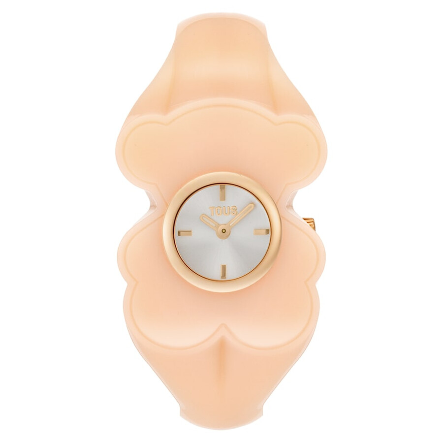 orologio analogico in acciaio color oro con policarbonato rosa t. l bear folks