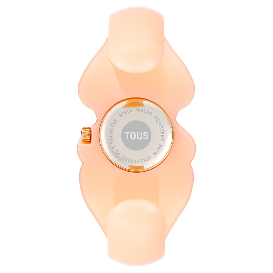 orologio analogico in acciaio color oro con policarbonato rosa t. l bear folks
