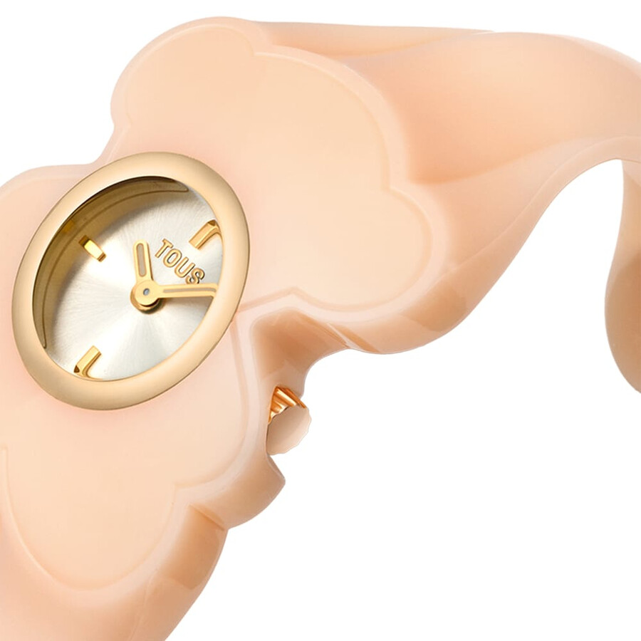 orologio analogico in acciaio color oro con policarbonato rosa t. m bear folks