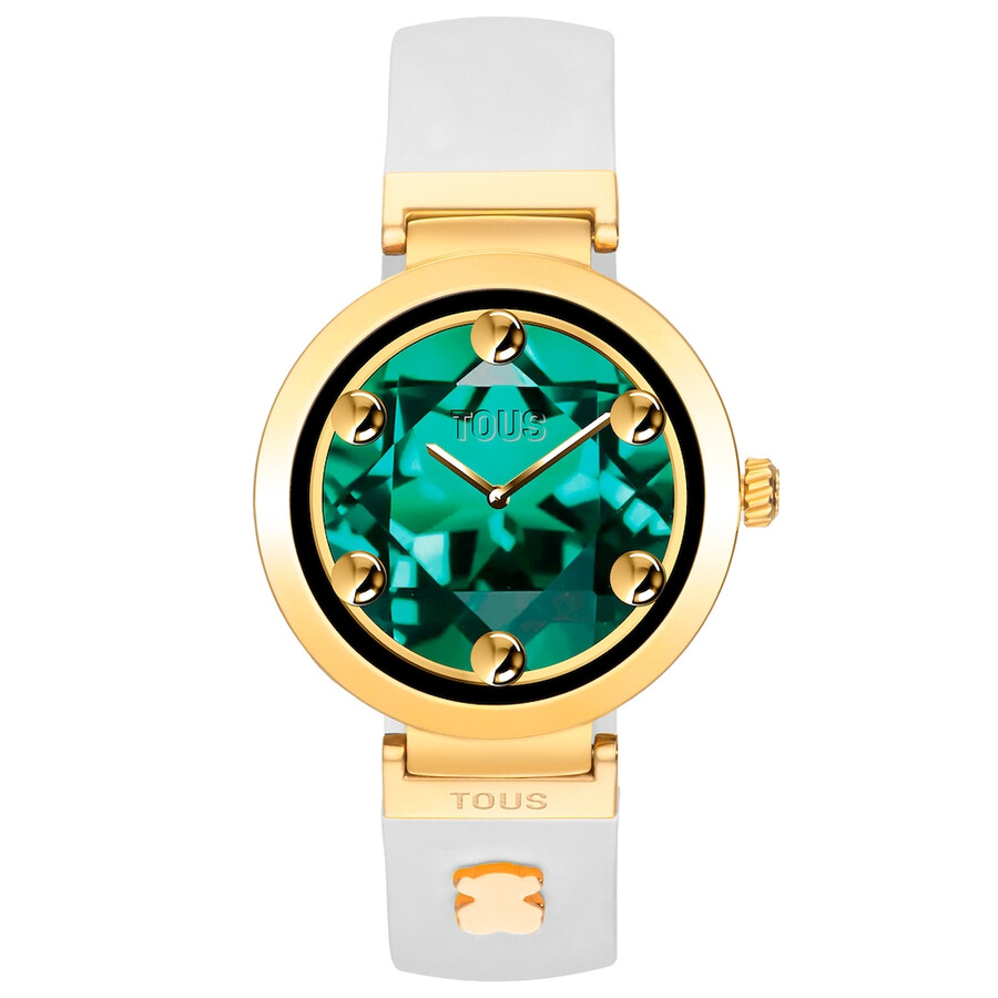 smartwatch con cinturino beige e motivi in acciaio color oro tous s-connect charms