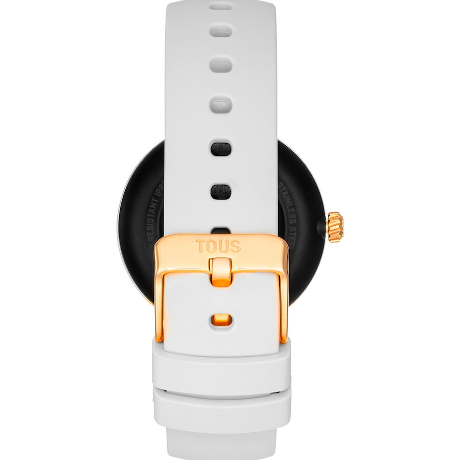 smartwatch con cinturino beige e motivi in acciaio color oro tous s-connect charms