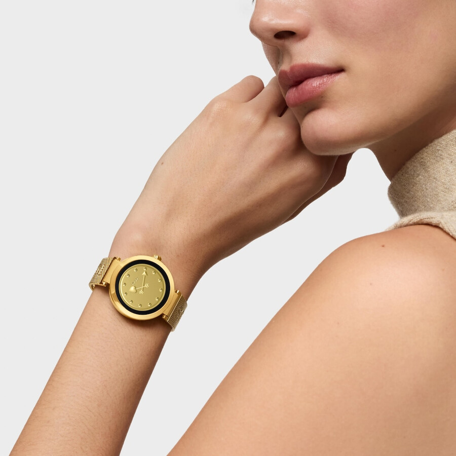smartwatch con bracciale in acciaio color oro tous s-connect