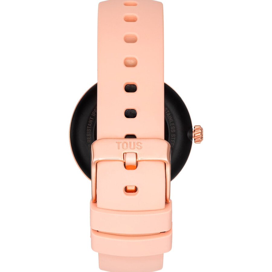 smartwatch con cinturino color carne e motivi in acciaio color rosa tous s-connect charms