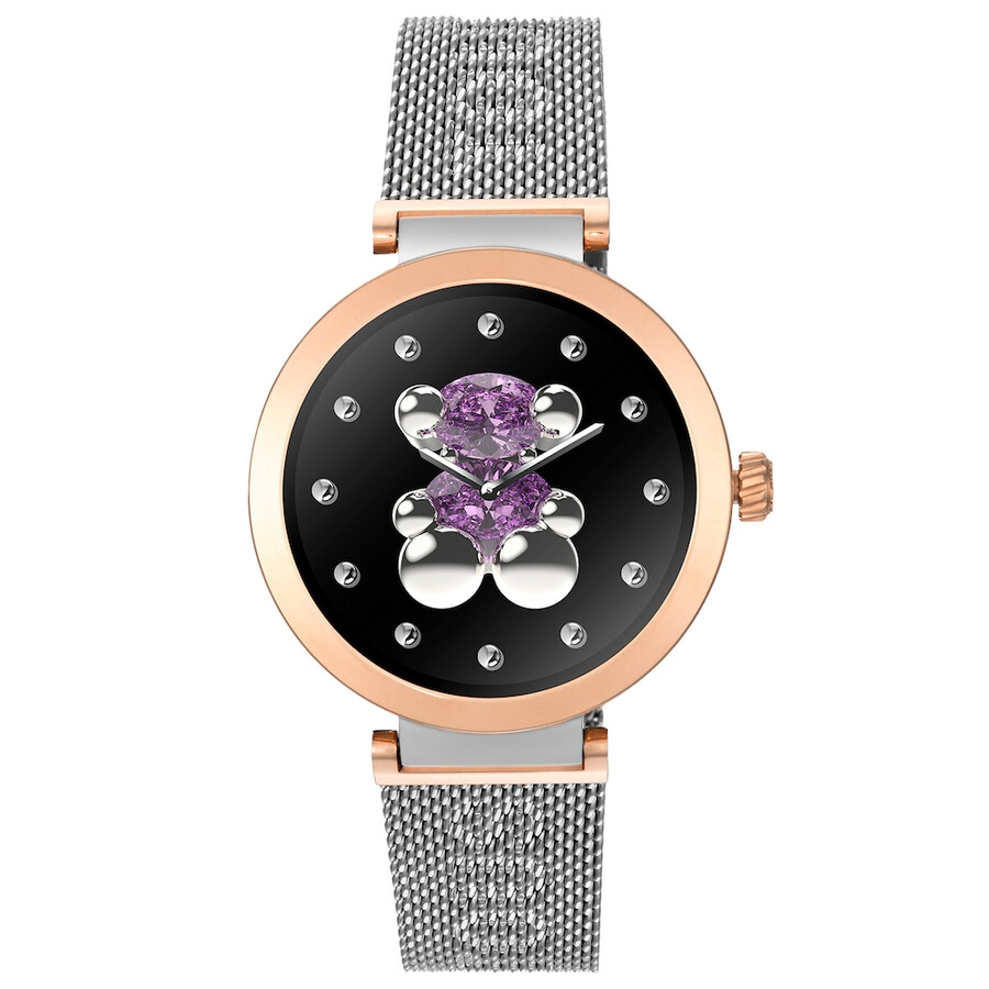 smartwatch con bracciale in acciaio e acciaio rosa tous s-connect