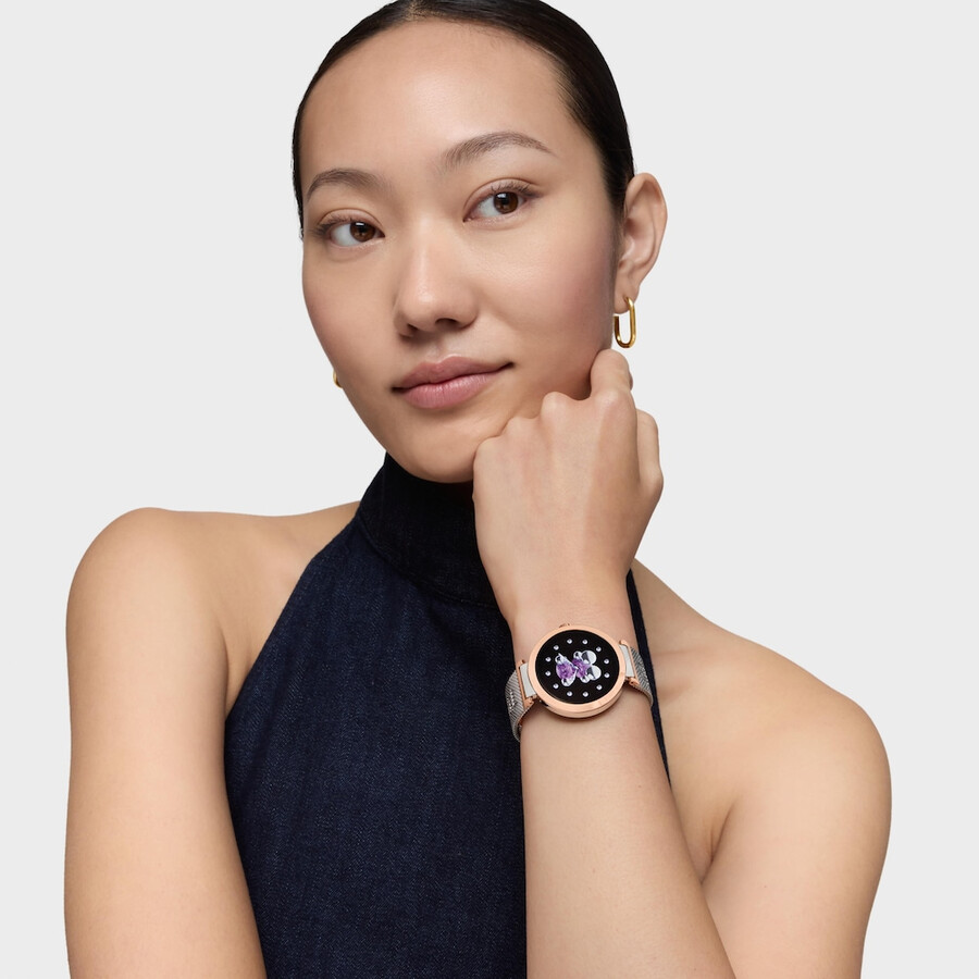 smartwatch con bracciale in acciaio e acciaio rosa tous s-connect