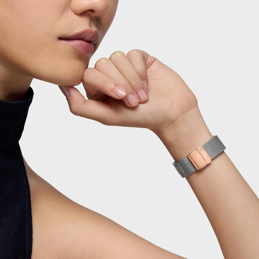smartwatch con bracciale in acciaio e acciaio rosa tous s-connect