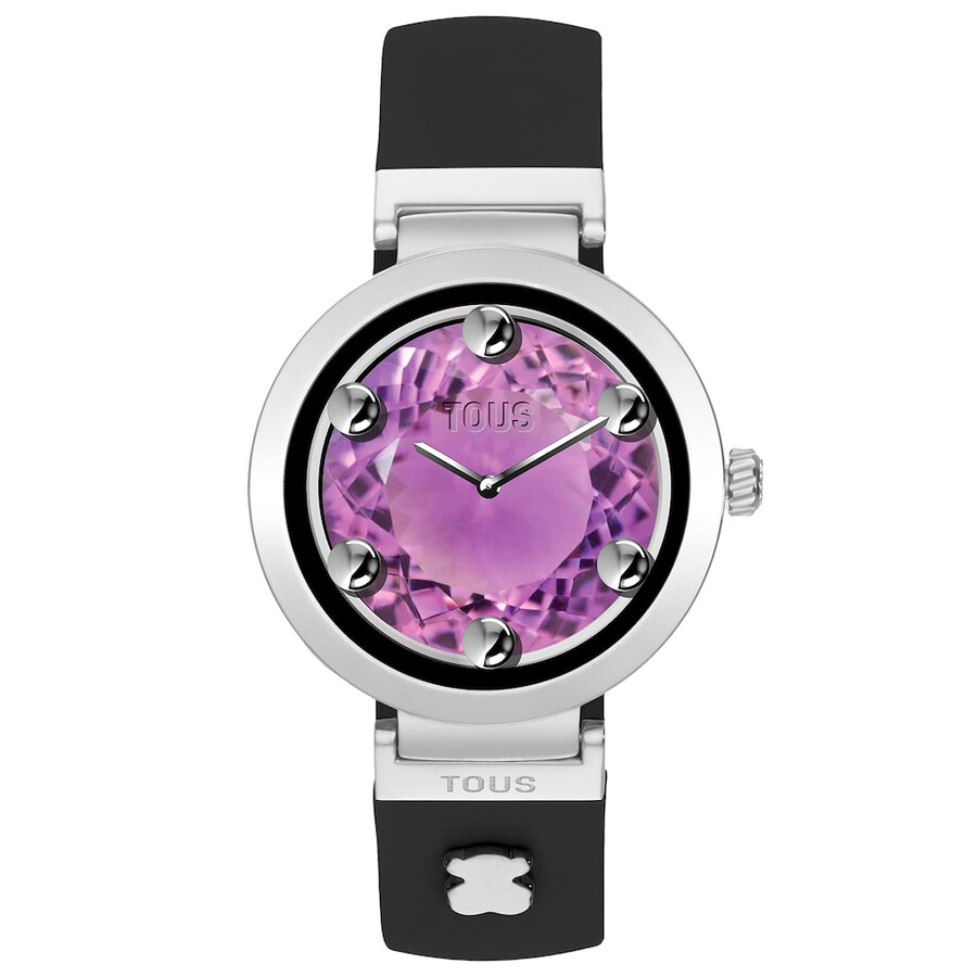 smartwatch con cinturino nero e motivi in acciaio tous s-connect charms