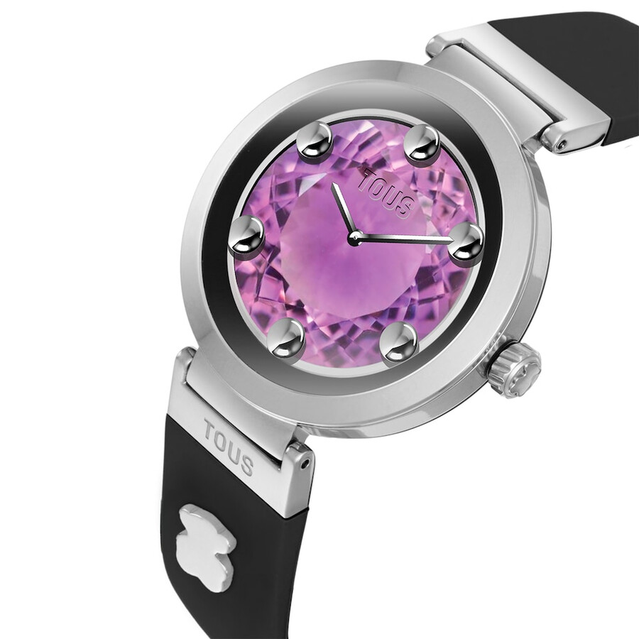 smartwatch con cinturino nero e motivi in acciaio tous s-connect charms