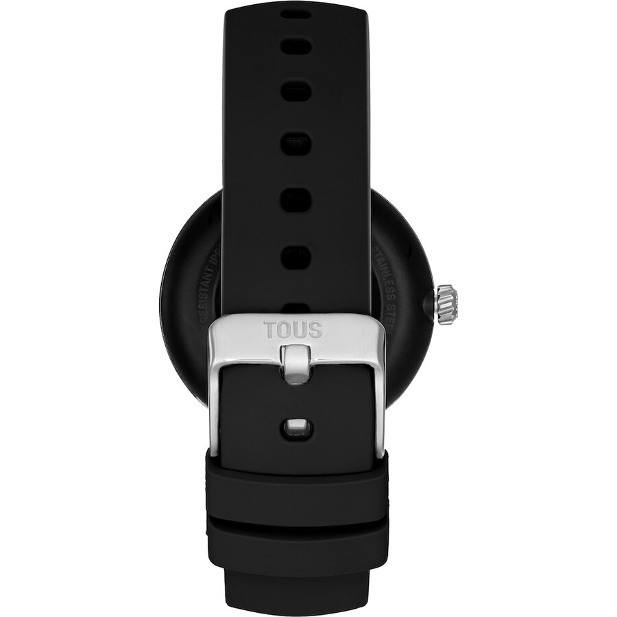 smartwatch con cinturino nero e motivi in acciaio tous s-connect charms